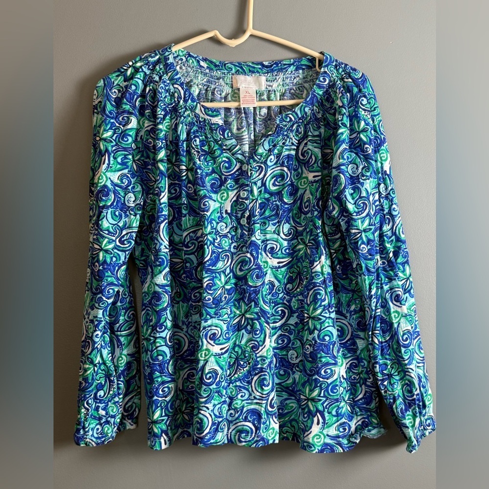 Stella Parker‎ 100% Cotton Blouse Womens Sz XL 21" PTP